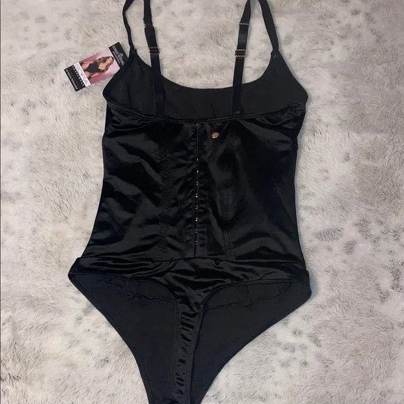 Black Satin Bodysuit - Picture 2 of 5